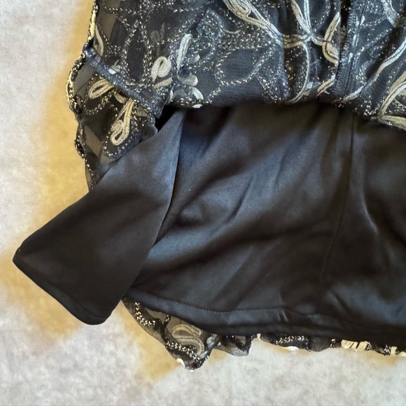 Betsy & Adam Black and White Strapless Gown - Picture 6 of 10